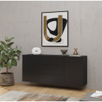 Komoda Eva 2D3S 26 Czarny/Dąb Wotan