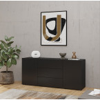 Komoda Eva 2D3S 26 Czarny/Dąb Wotan