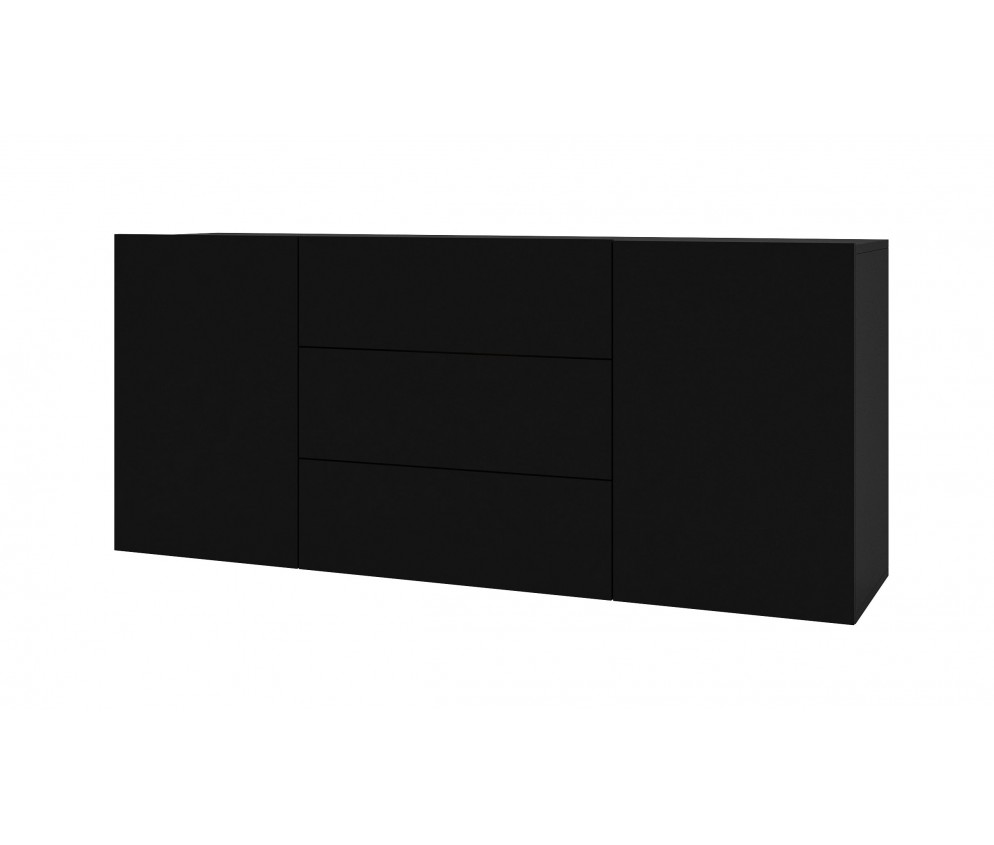 Komoda Eva 2D3S 26 Czarny/Dąb Wotan