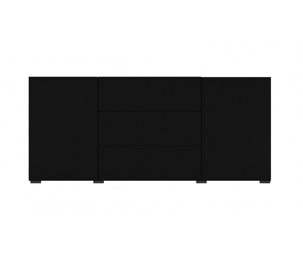 Komoda Eva 2D3S 26 Czarny/Dąb Wotan