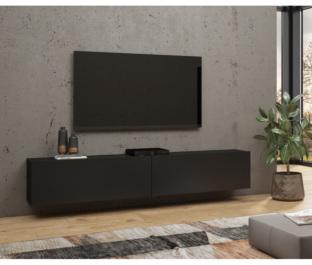 Komoda RTV Eva 40 Czarny/Dąb Wotan