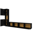 Meblościanka Eva 09 Czarny/Dąb Wotan