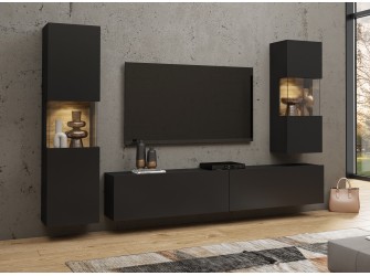 Meblościanka Eva 10 Czarny/Dąb Wotan