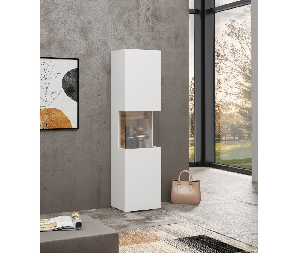 Witryna Eva 05 L/P Biały/Dąb Wotan