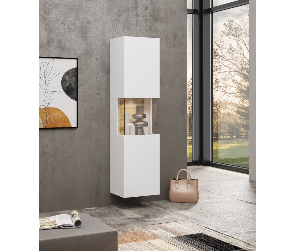 Witryna Eva 05 L/P Biały/Dąb Wotan