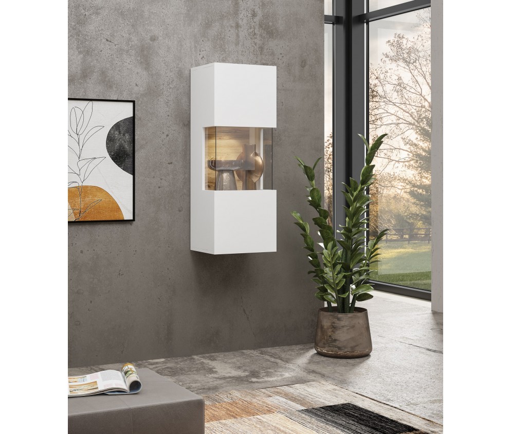 Witryna Eva 07 L/P Biały/Dąb Wotan