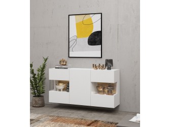 Komoda Eva 3D 25 Biały/Dąb Wotan