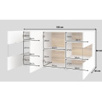 Komoda Eva 3D 25 Biały/Dąb Wotan