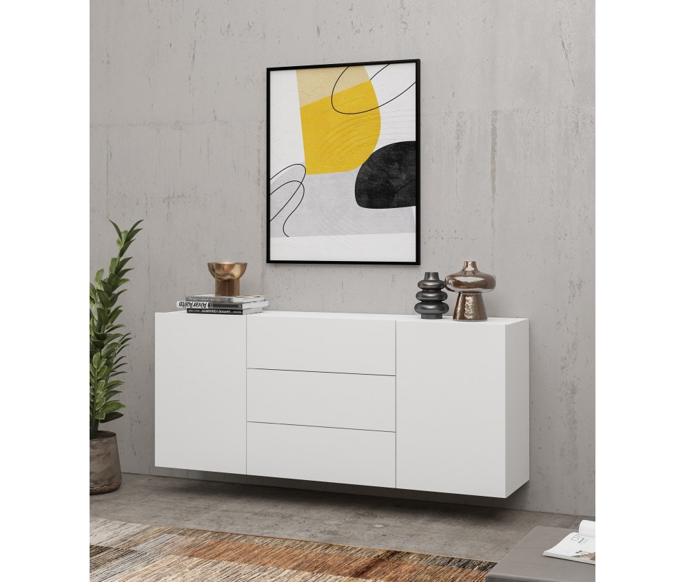 Komoda Eva 2D3S 26 Biały/Dąb Wotan