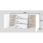 Komoda Eva 2D3S 26 Biały/Dąb Wotan