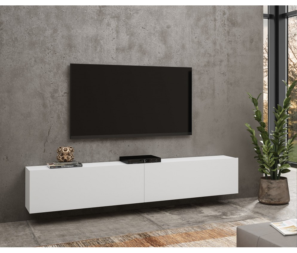 Komoda RTV Eva 40 Biały/Dąb Wotan