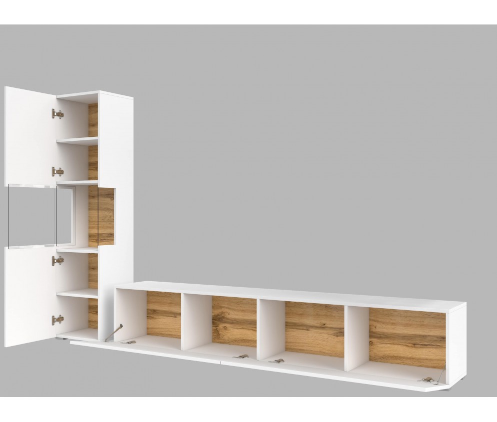 Meblościanka Eva 09 Biały/Dąb Wotan