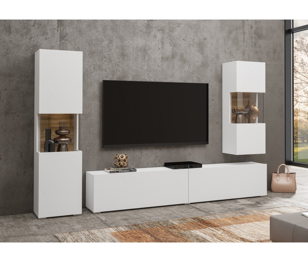 Meblościanka Eva 10 Biały/Dąb Wotan