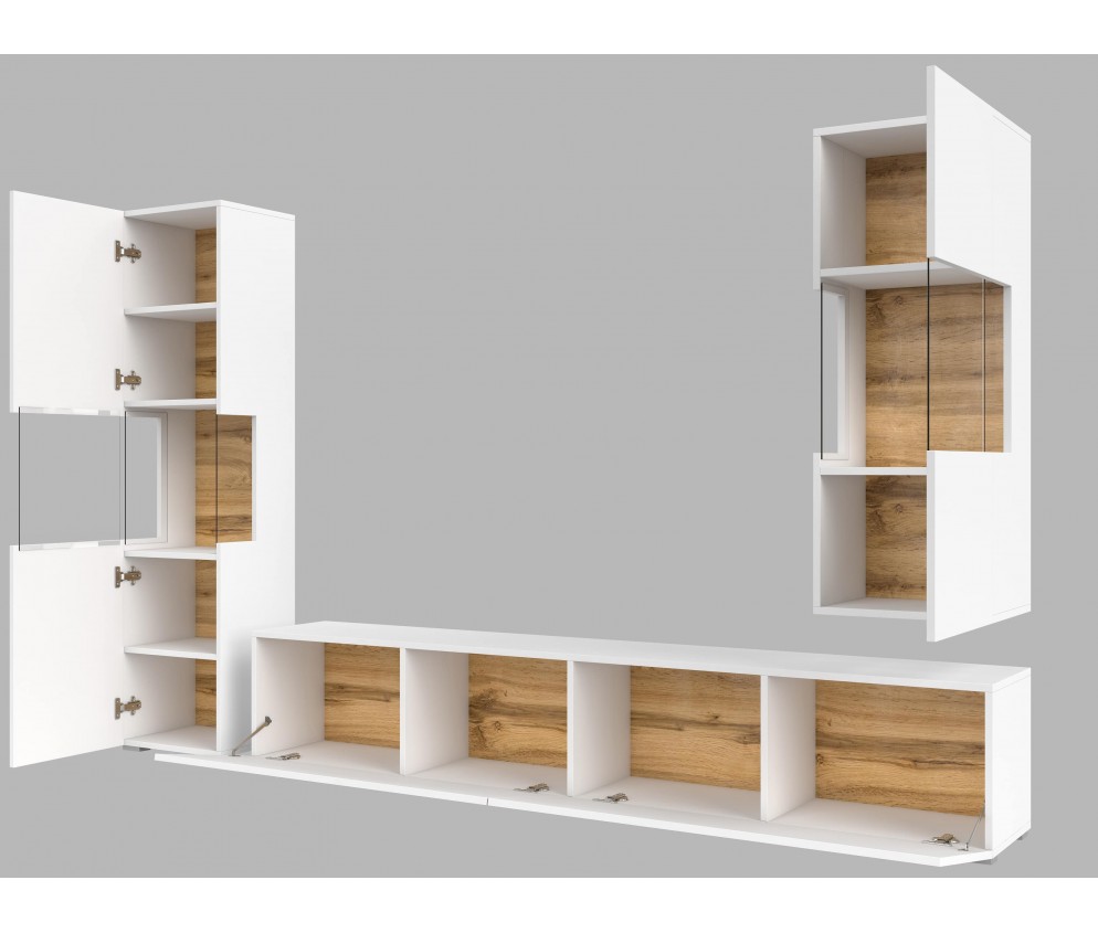 Meblościanka Eva 10 Biały/Dąb Wotan