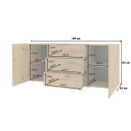 Komoda Eva 2D3S 26 Dąb Artisan