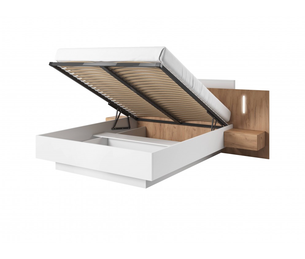 Łóżko ze stolikami 3D