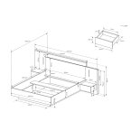 Łóżko ze stolikami 3D