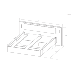 Łóżko ze stolikami nocnymi i oświetleniem Sega