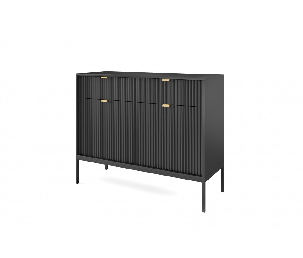 Komoda Viva 104 Czarny Mat/Czarny stelaż
