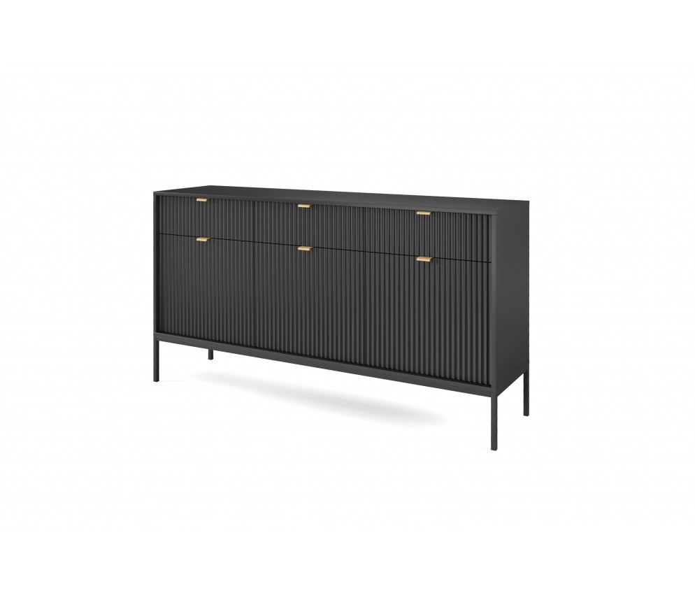 Komoda Viva 154 Czarny Mat/Czarny stelaż