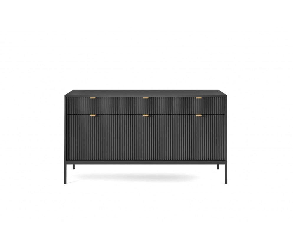 Komoda Viva 154 Czarny Mat/Czarny stelaż