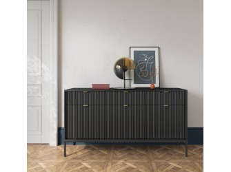 Komoda Viva 154 Czarny Mat/Czarny stelaż