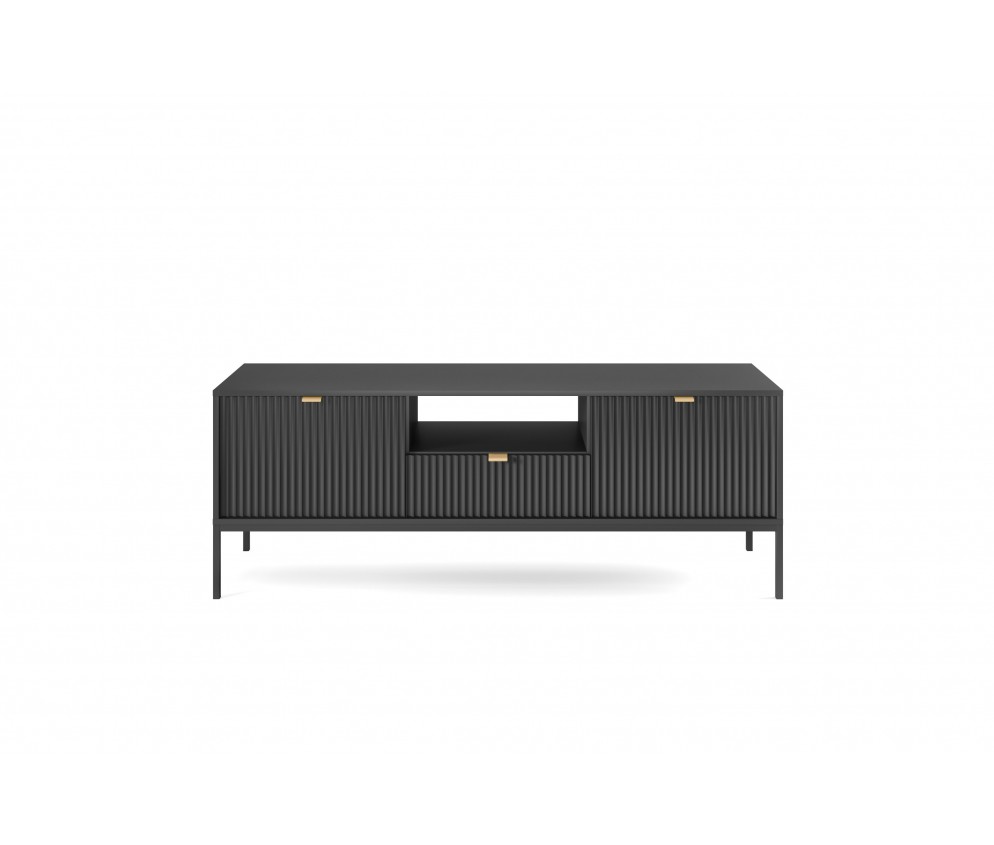 Stolik RTV Viva 154 Czarny Mat/Czarny stelaż