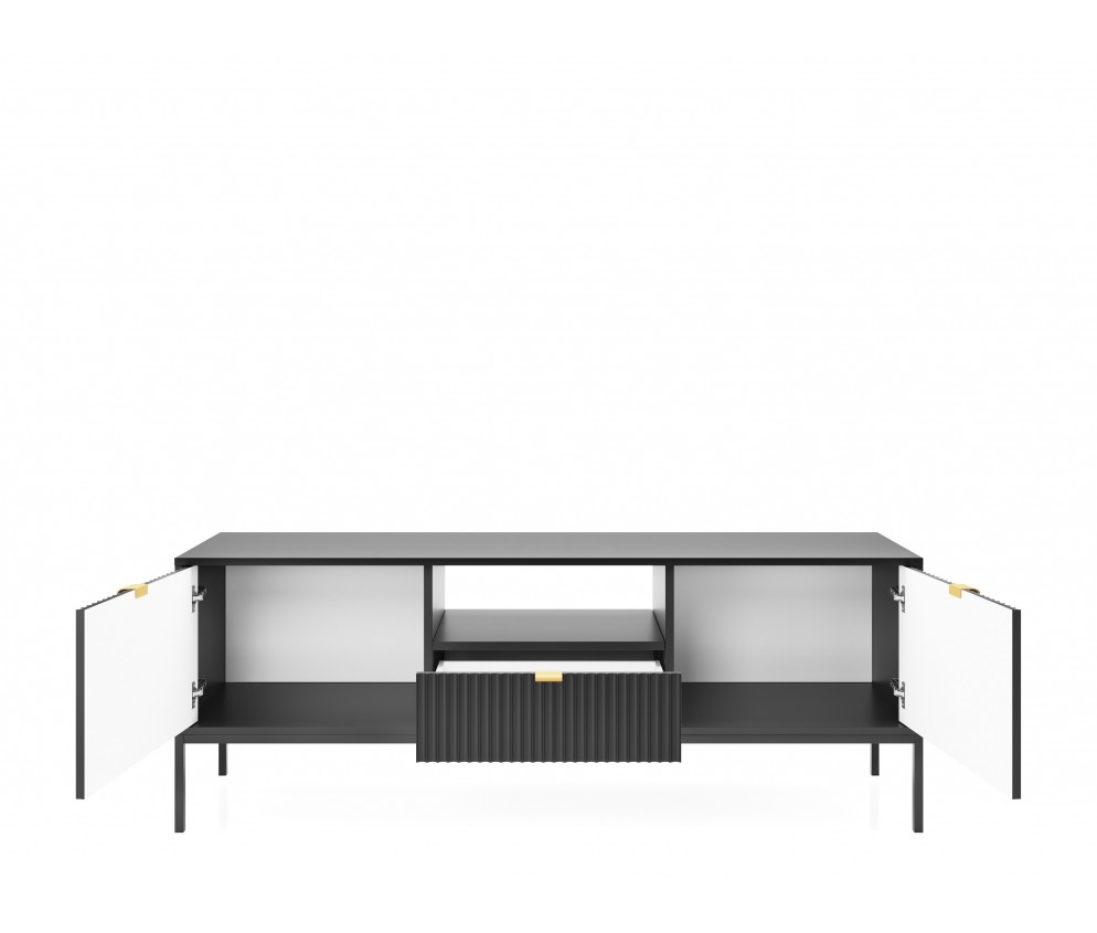 Stolik RTV Viva 154 Czarny Mat/Czarny stelaż