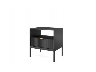 Stolik Nocny Viva Czarny Mat/Czarny stelaż