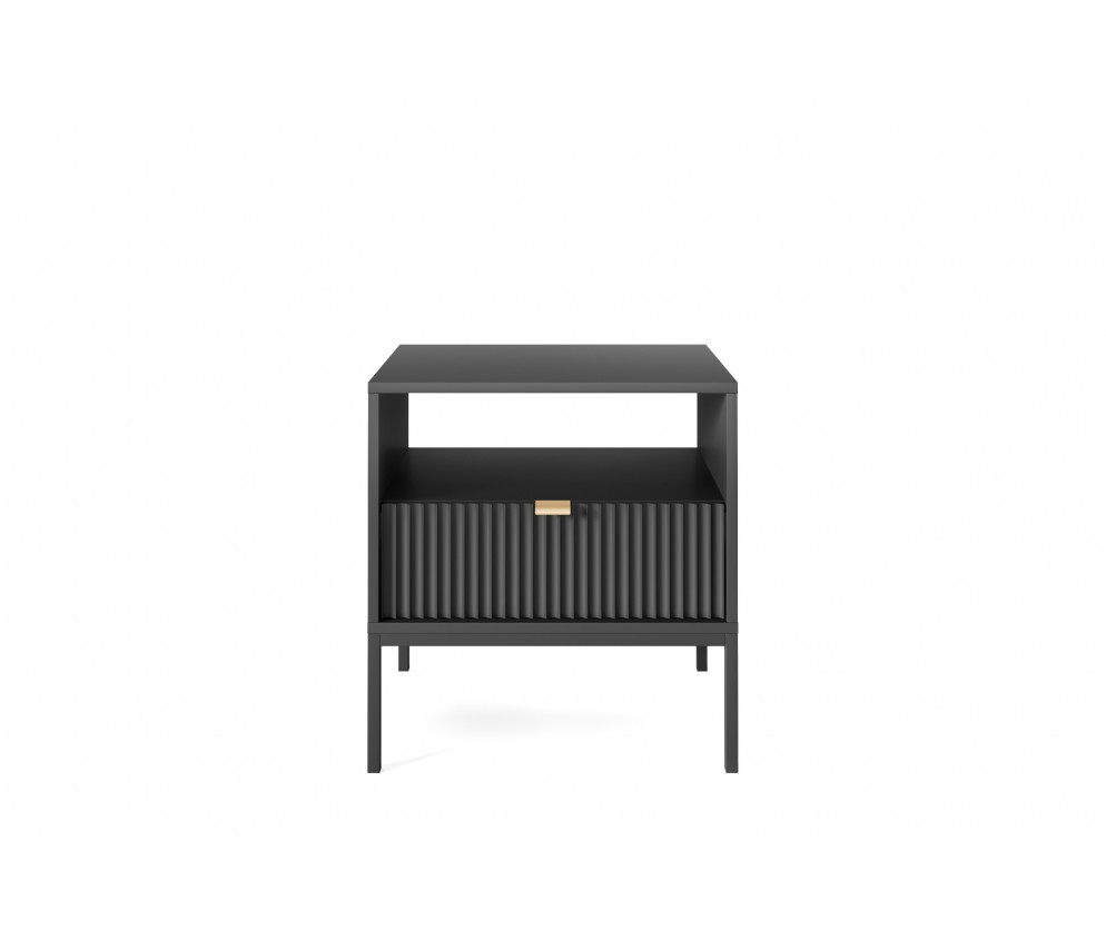 Stolik Nocny Viva Czarny Mat/Czarny stelaż