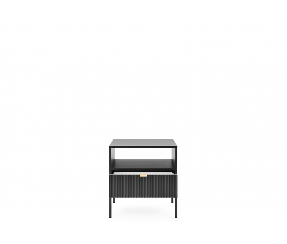 Stolik Nocny Viva Czarny Mat/Czarny stelaż