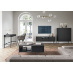 Komoda Viva 2D 104 Czarny Mat/Czarny stelaż