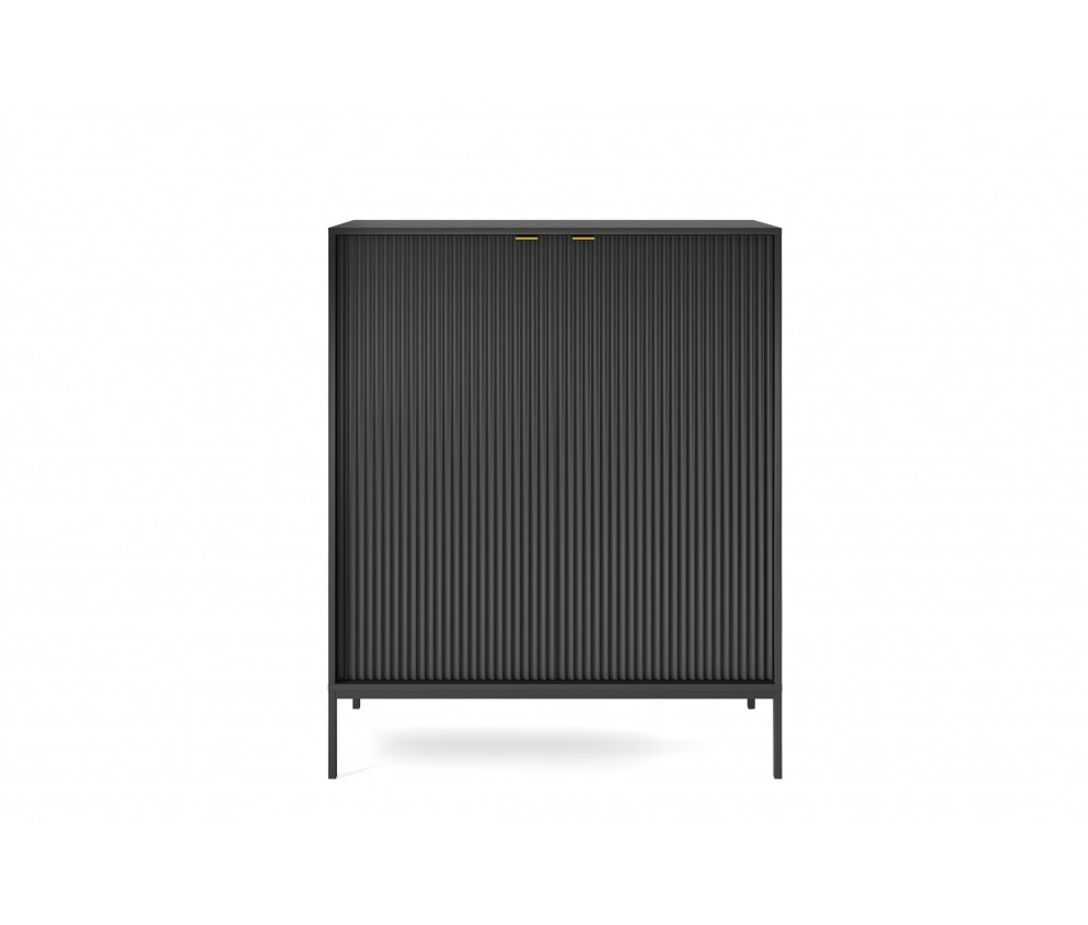 Komoda Viva 2D 104 Czarny Mat/Czarny stelaż