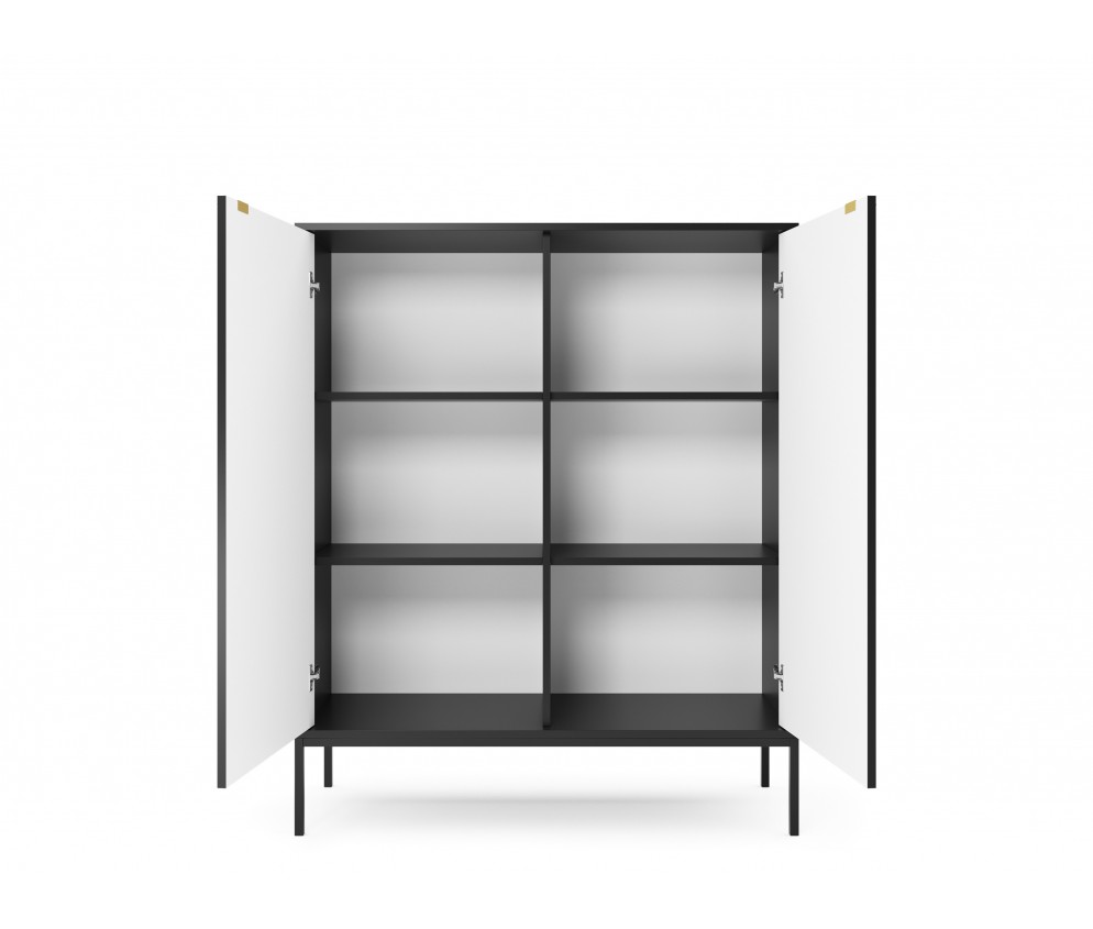 Komoda Viva 2D 104 Czarny Mat/Czarny stelaż