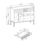 Komoda Viva 104 Szary Mat/Czarny stelaż