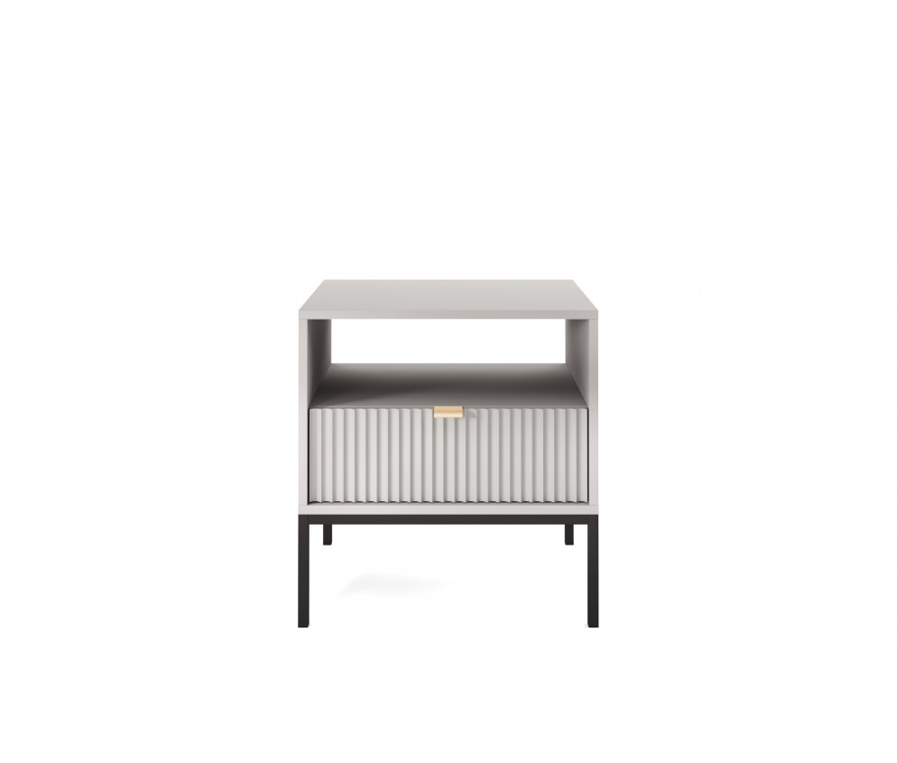 Stolik Nocny Viva Szary Mat/Czarny stelaż