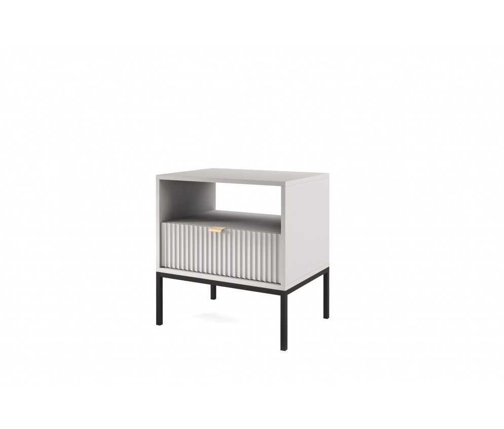 Stolik Nocny Viva Szary Mat/Czarny stelaż