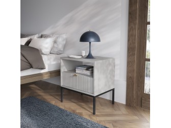 Stolik Nocny Viva Szary Mat/Czarny stelaż