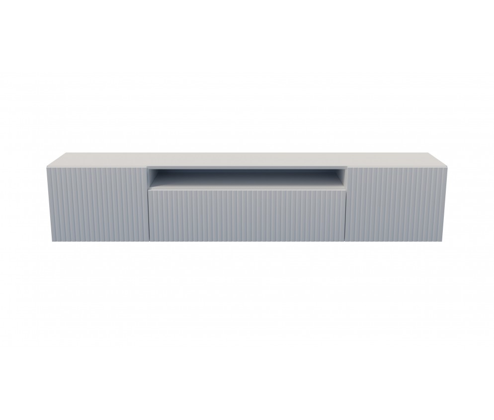 Szafka RTV Molly Czarny/Biały Mat Frezowana wisząca