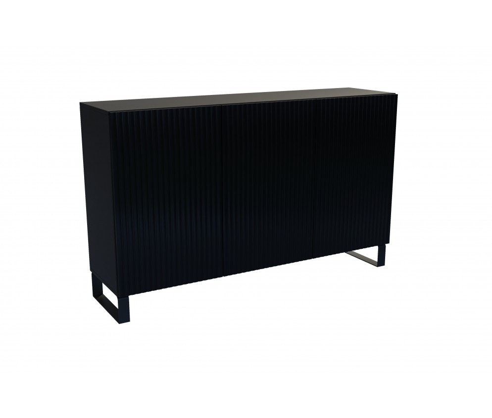 Komoda Molly Czarny/Biały Mat Frezowana