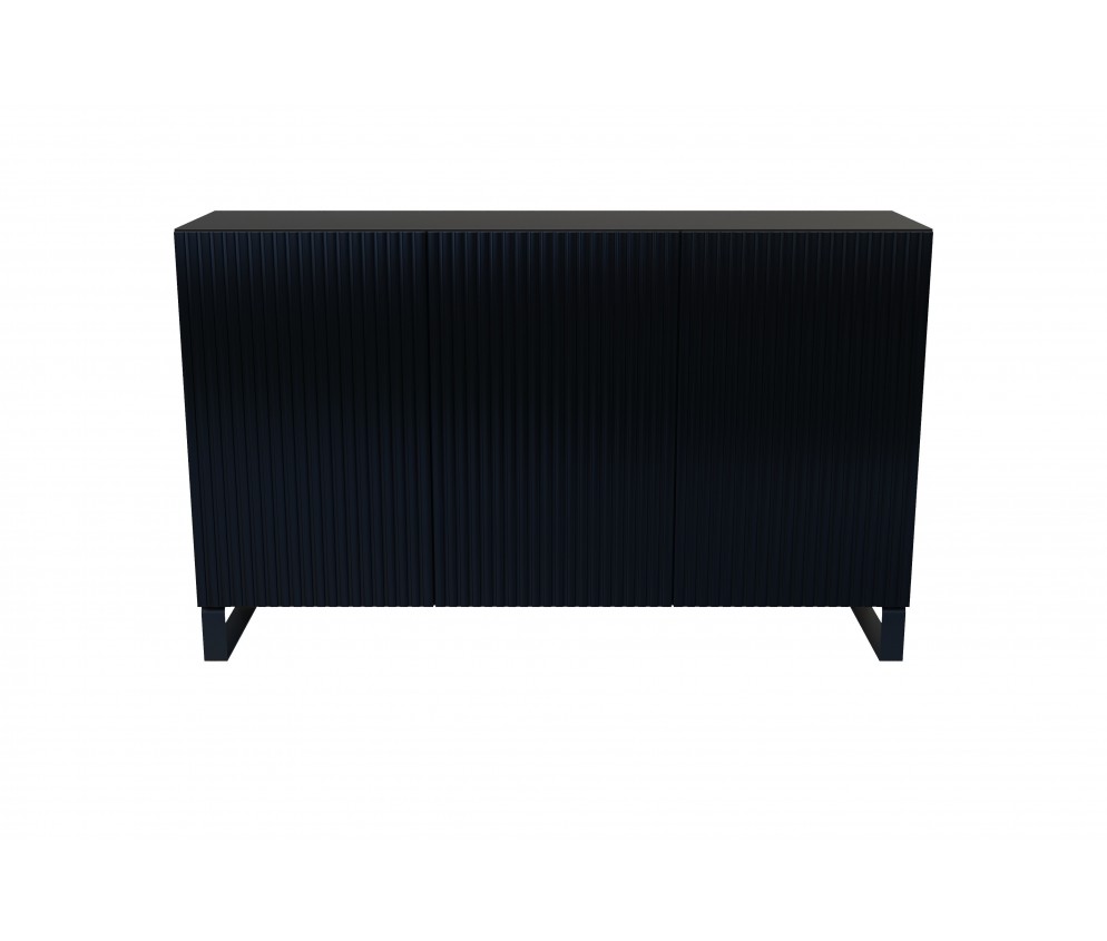 Komoda Molly Czarny/Biały Mat Frezowana