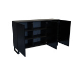 Komoda Molly Czarny/Biały Mat Frezowana