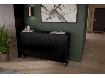 Komoda Molly Czarny/Biały Mat Frezowana