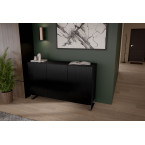 Komoda Molly Czarny/Biały Mat Frezowana