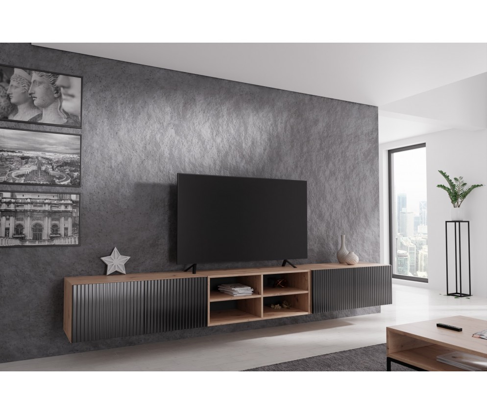 Szafka RTV Remo 300 Frezowana Otwarta