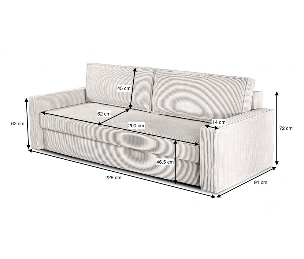 Sofa Elo 3-osobowa Sztruks
