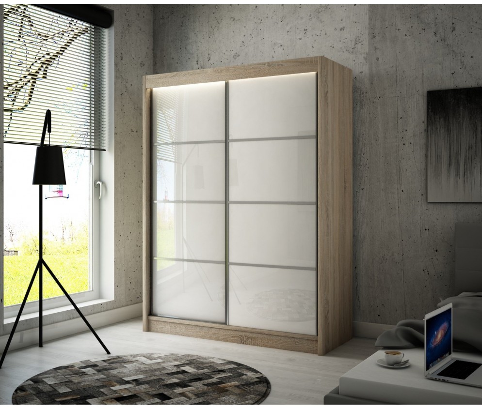 Szafa przesuwna Piro II 200 Połysk Lacobel