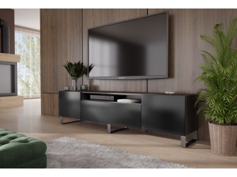 Szafka RTV Lea Biały/Czarny Mat stojąca