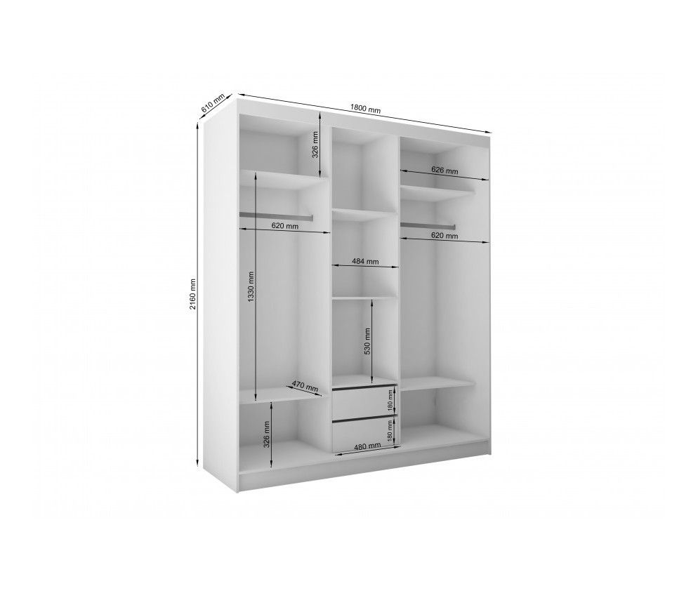 Szafa przesuwna Lela 180 Lamele