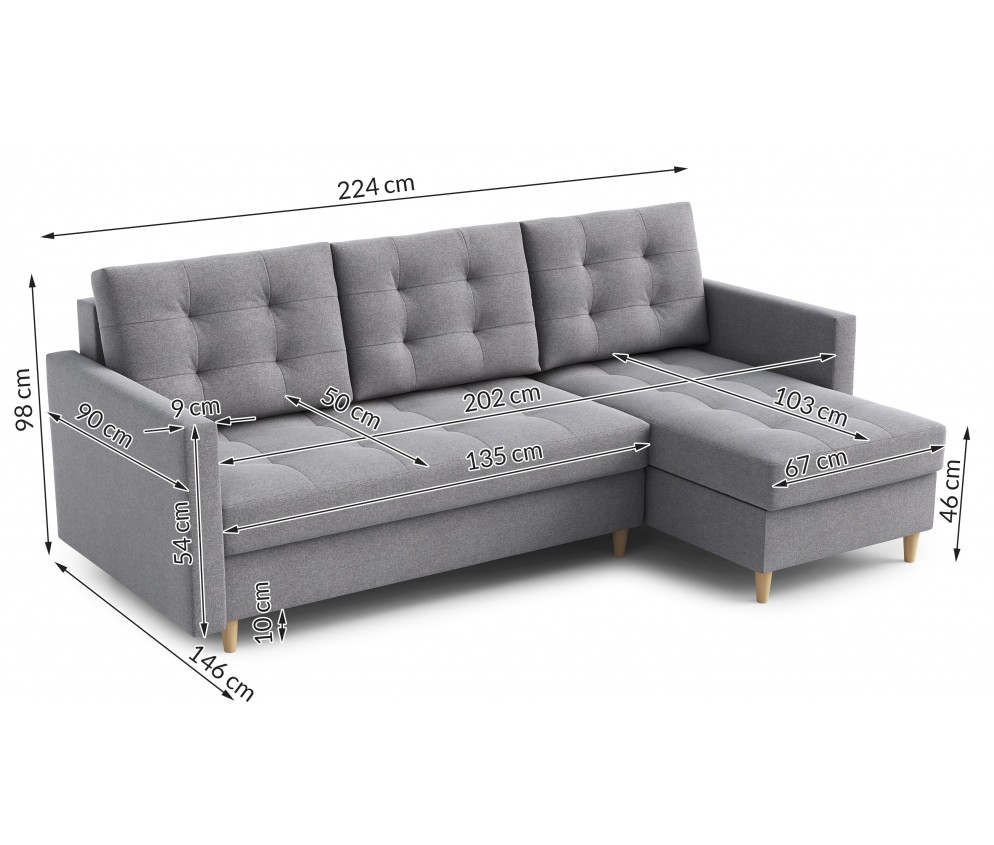 Narożnik Devi z funkcją spania